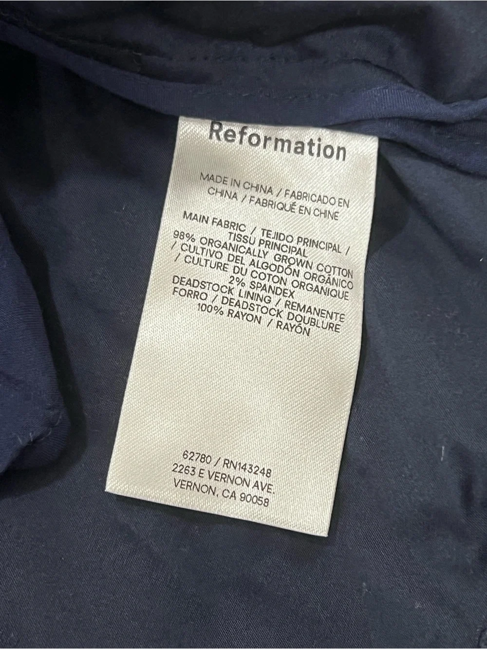 Reformation Navy Skirt